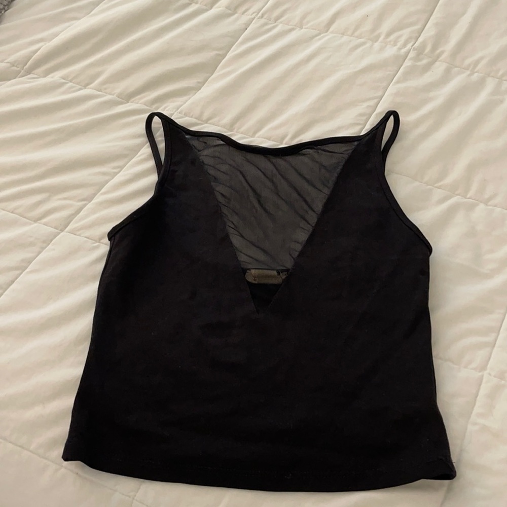 High neck mesh tank top
